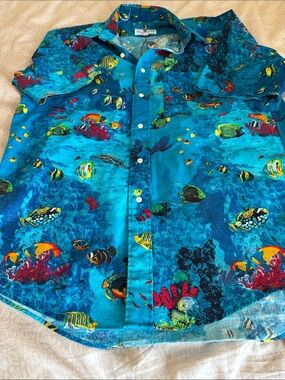 English Sports Shop Hawaiian Print Button-Up Shirt